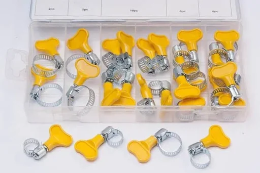 "Griff Schlauchschellen, 26-teiliges Set, Edelstahl, inkl. Box image"