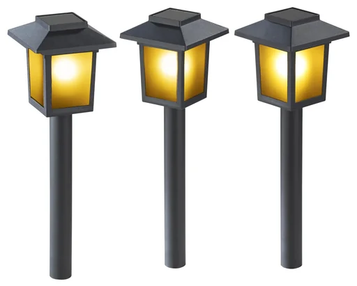 "Solar Laterne mit Flammeneffekt, 3er-Set image"