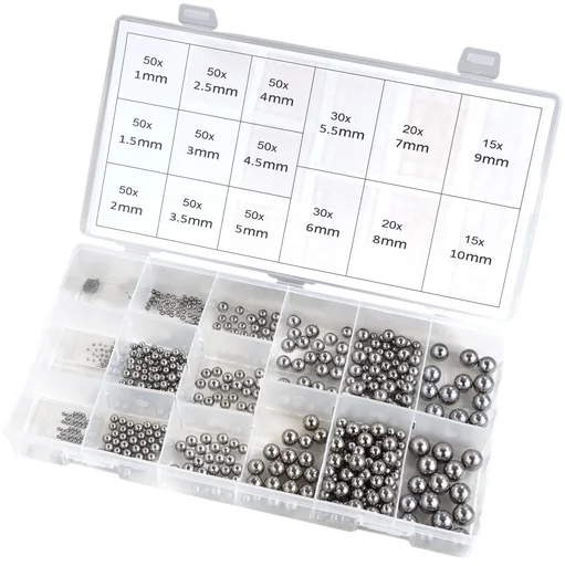 "Edelstahl Kugellager-Kugeln Sortiment, 580 teilig image"