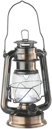 Sturmlaterne aus bronzefarbenem Metall, mit 14 dimmbaren, warmweißen LEDs