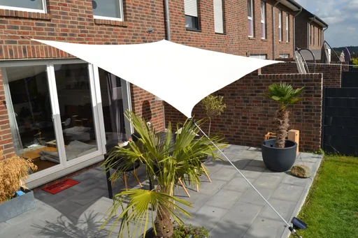 "Viereck-Sonnensegel HDPE, creme weiß, 400 x 500 cm image"