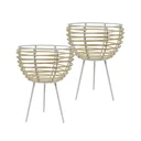 Kerzenhalter Rattan 2er Set