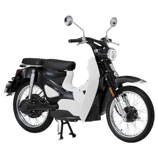 "E-Roller / Retromofa "Turin" 45 km/h schwarz/weiß image"