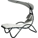 Gartenliege Sonnenliege mit Kissen und Sonnendach Relaxliege ergonomisch wetterbeständig 181 x 127 x 177 cm