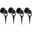 Gartenscheinwerfer GU10 - 4 Stück - IP54 - Schwarz - 35W - Drehbarer Kopf