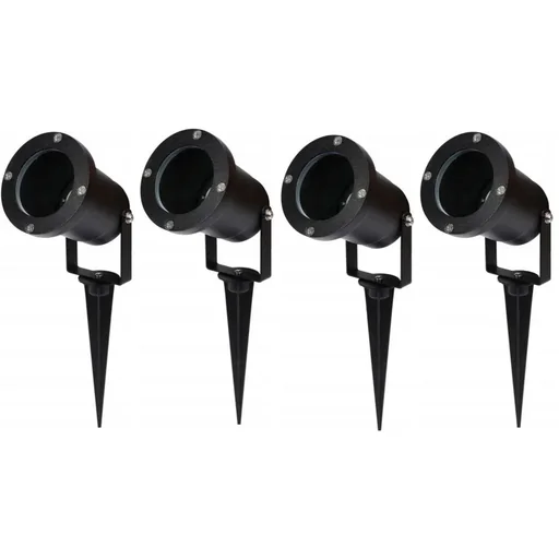 "Gartenscheinwerfer GU10 - 4 Stück - IP54 - Schwarz - 35W - Drehbarer Kopf image"