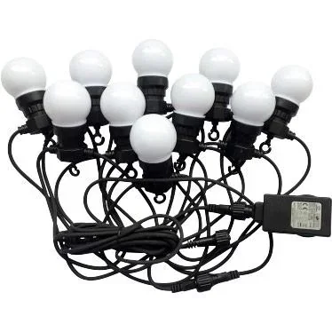 "LED-Kabel 10 Meter mit Stecker, inkl. 20x 0,5W LED-Birnen, 6000K Tageslichtweiß, 600 Lumen, IP44 image"