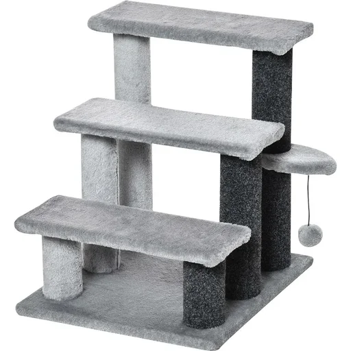 "Haustiertreppe mit Kratzsäulen grau image"