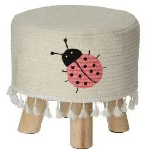 "Hocker für Kinder - mit Quasten - 28 x 25cm image"