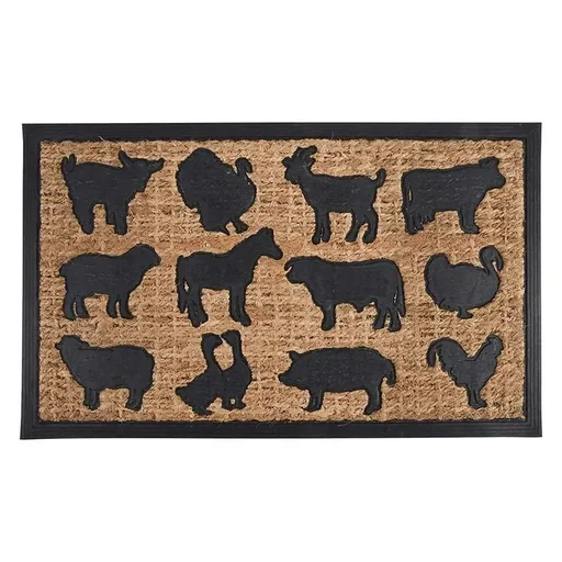"Türmatte Gummi/Kokos Bauernhoftiere, 75,5 x 45,3 x 0,8 cm image"