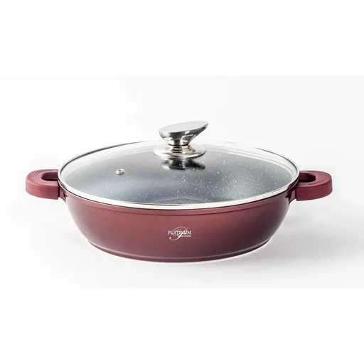 "Platin-Bräter - Antihaftbeschichtung - 28cm - Burgunderrot image"