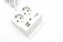 Tischsteckdose mit USB-A und Smartphone Ablage, 2-fach