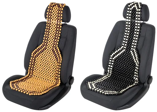 "Sitzauflage aus Holzperlen, schwarz/weiß image"