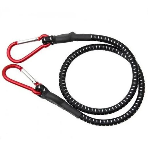 "Gummiband mit Karabiner 80cm x 10mm - Schwarz image"