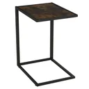 Beistelltisch in C-Form Kaffeetisch Couchtisch Standtisch Tisch Metall MDF Rustikal-Braun 40,6 x 50,8 X 64,2 cm