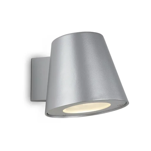 "LED Außenleuchte, 1-flammig, IP44, GU10 Fassung, Metall-Glas, silberfarbig, 4,9 Watt, 460 lm, 4.000 K image"