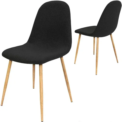 "Design-Stuhl mit Stoffbezug schwarz 4 Stück image"
