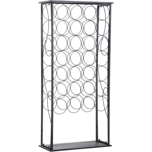 "Weinregal Flaschenregal Weinständer für 28 Flaschen Weinschrank Metall Schwarz 47,5 x 21,5 x 100 cm image"