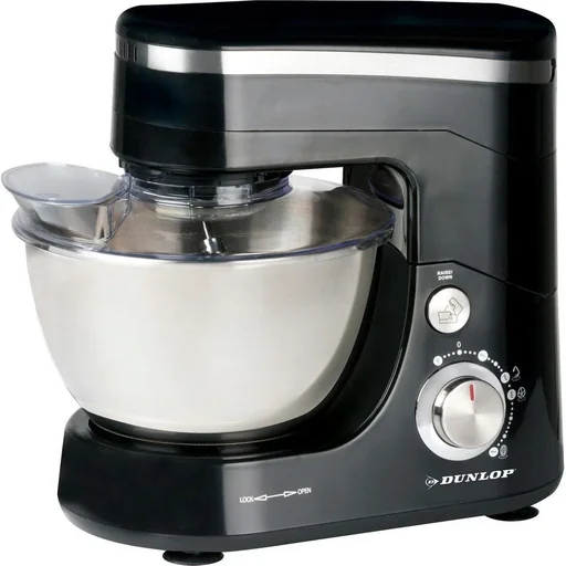 "Küchenmaschine - 5-l-Edelstahlschüssel - 800 Watt - Schwarz/Silber - Rührbesen, Schneebesen und Knethaken - CY-617 image"