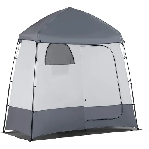 "Duschzelt 2 Personen - inkl. Tragetasche - Grau - 230 x 120 x 230 cm image"