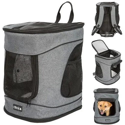 "Haustier-Rucksack mit Klappe, Taschen, Gürtel und Bund image"