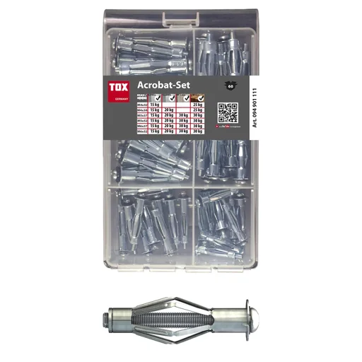 "Metall-Hohlraumdübel-Sortiment Acrobat Set 60 teilig image"