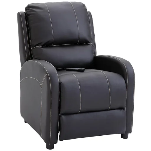 "Massagesessel TV-Sessel Relaxsessel Wohnzimmer 165°-Neigung Kunstleder Metall Schwarz 70 x 88 x 100 cm image"