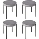 Hocker 4-teiliges Set mit Samtüberzug Grau