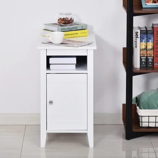 "Beistelltisch mit Schrank, weiß image"
