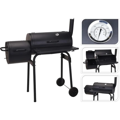 "BBQ Grill - Smoker schwarz mit Thermostat image"
