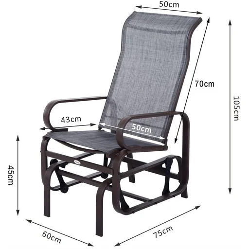"Schaukel-Gartenstuhl im klassischen Stil grau/braun image"