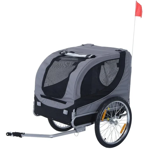 "Hundeanhänger Fahrradanhänger Grau image"