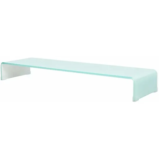 "TV-Schrank/Monitorerhöhung weiß 100x30x13 cm Glas image"