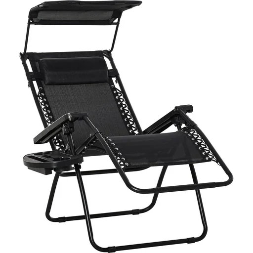 "Sonnenliege mit Kopfkissen dunkelgrau image"