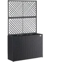 Polyrattan Pflanzgefäß mit Spalier Schwarz