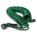 Spiralförmiger Gartenschlauch mit Düse - 15 M