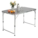 Campingtisch grau Aluminium - höhenverstellbar - 120x60x70cm klappbar