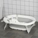 Babybadewanne faltbare Babywanne zusammenklappbar mit Badematte geeignetes Alter: 0-3 Jahre PP-Kunststoff TPE Grün+Weiß