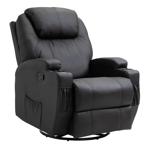 "Massagesessel Relaxsessel Fernsehsessel Massagefunktion 5 Massage-Modi Liegefunktion PU-Leder Holz Metall Schaumstoff image"