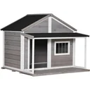 Hundehütte Country - Grau/Weiß - 127 x 112 x 109 cm