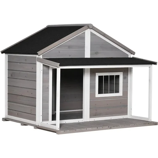 "Hundehütte Country - Grau/Weiß - 127 x 112 x 109 cm image"