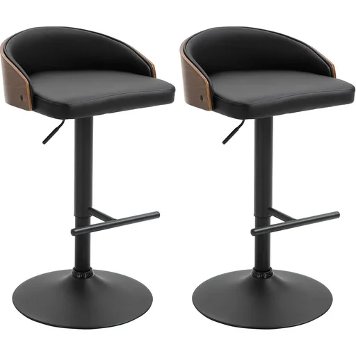 "2er-Set Barhocker drehbare Barstühle mit Fußstütze Barstuhl höhenverstellbar Küchenstühle Drehstühle Kunstleder Holz Sch image"
