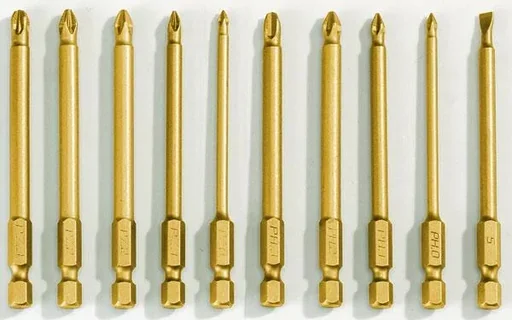 "Anti - Rutsch Bit Set 10 tlg. - 90 mm lang, Titan beschichtet image"