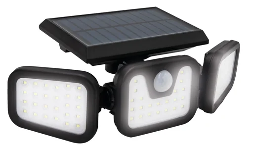 "LED Solar Licht mit 3 ausrichtbaren Lichtfeldern und Bewegungsmelder image"