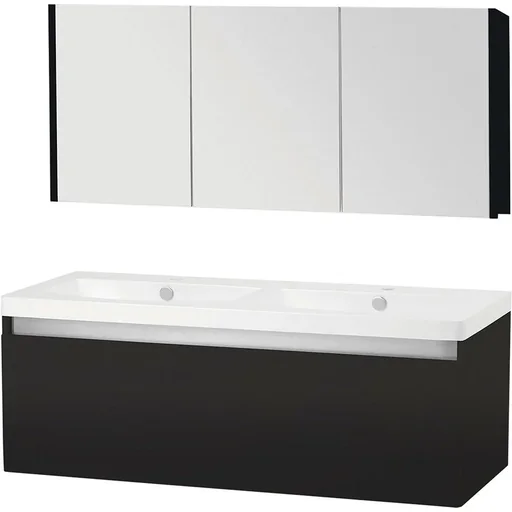 Badezimmermöbel Stripe 120 cm, Schwarz