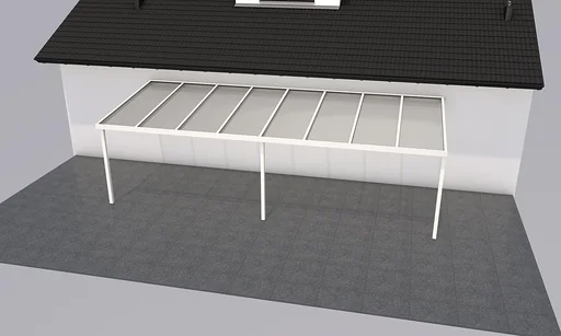 "Terrassendach Premium, weiß, 8125 x 3060 mm - Acryl Stegplatten 16mm, klar image"