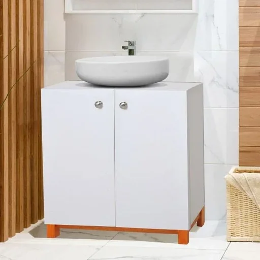 "Badschrank Bad Unterschrank Badmöbel Weiß image"