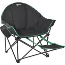 Campingstuhl mit Fußstütze schwarz, grün