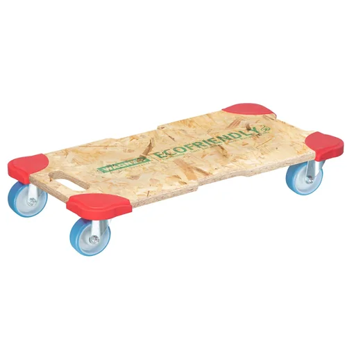 "Transporthilfe MM 1322, 59 x 29 x 11 cm, softe Rollen Ø 75 mm, Gleitlager, OSB Platte, CO2-neutral, Tragkraft 250 kg image"