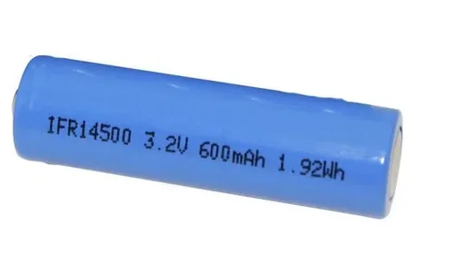"Li-Ion Lifepo4 Mignon (AA) Akku 14500, 600 mAh, 3,2 Volt, ungeschütz image"